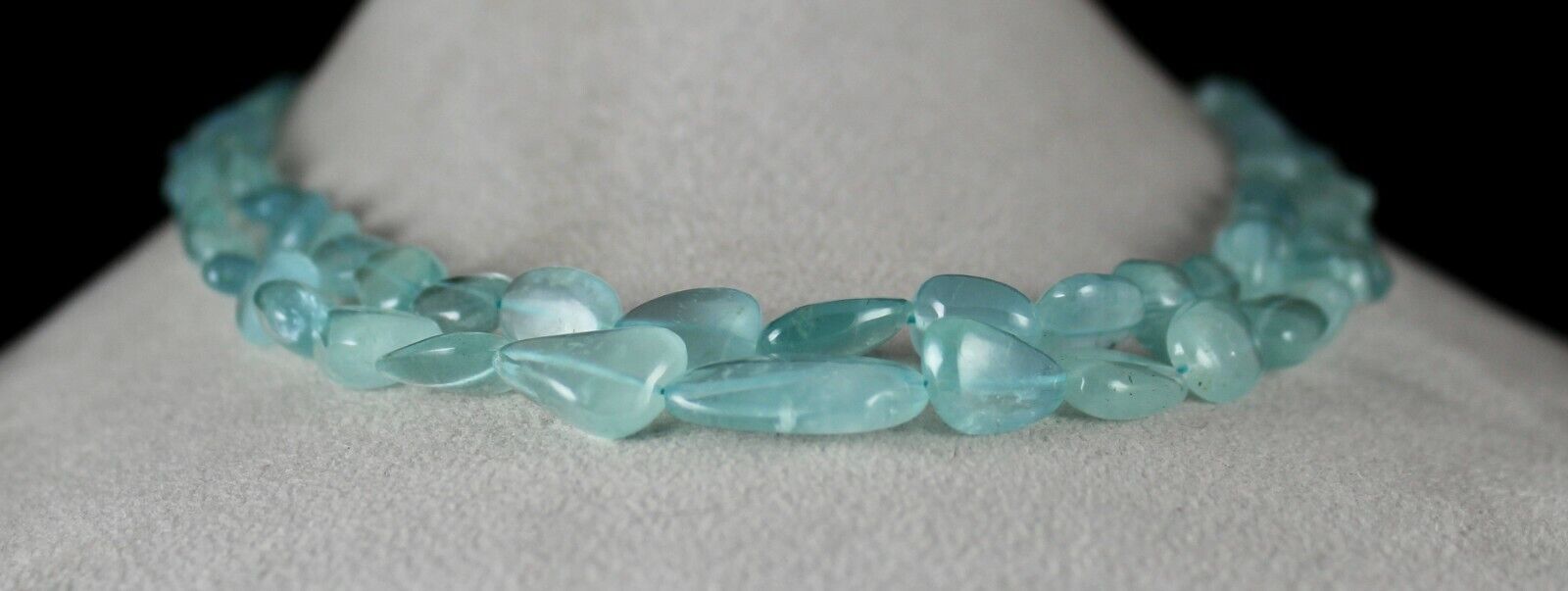 FINE NATURAL BLUE AQUAMARINE BEADS LONG 2 L 389 CARATS GEMSTONE FASHION NECKLACE