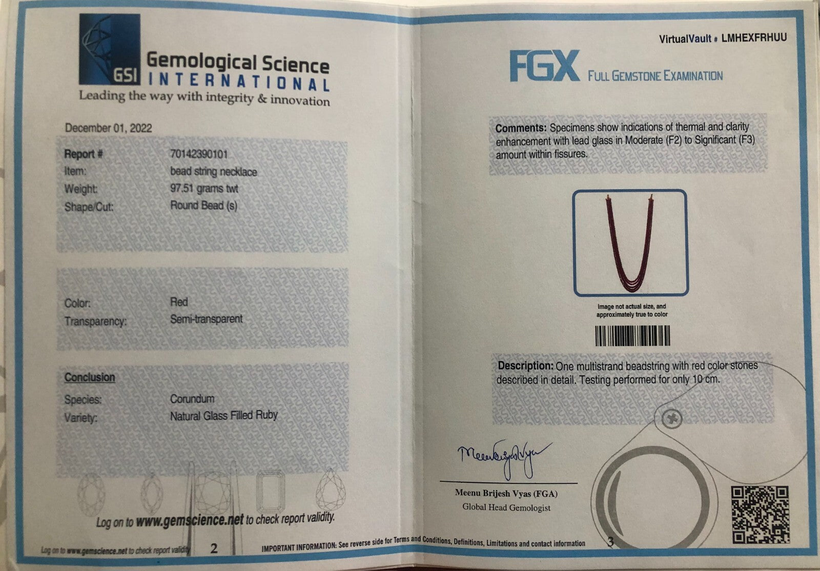 Certified Natural Glass Filled Ruby Beads Necklace 466 Ct Gemstone, For Women