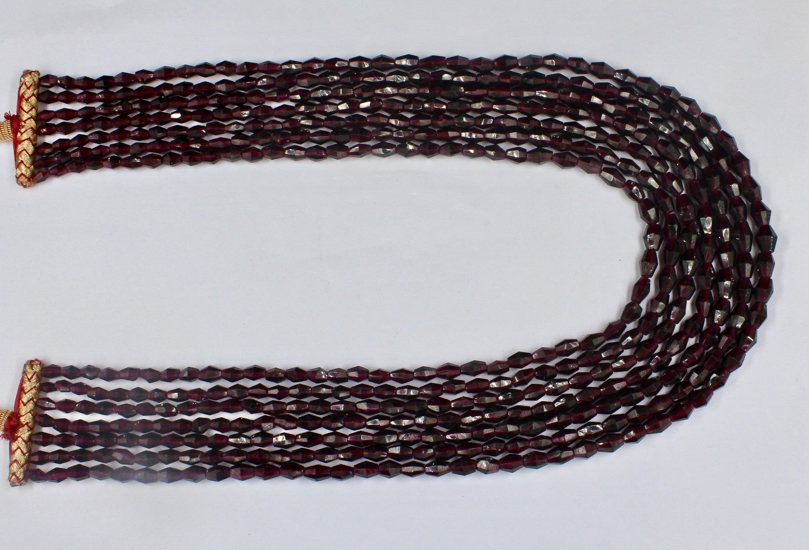 Natural Garnet 917 Ct Faceted Gemstone Beaded Necklace For Women