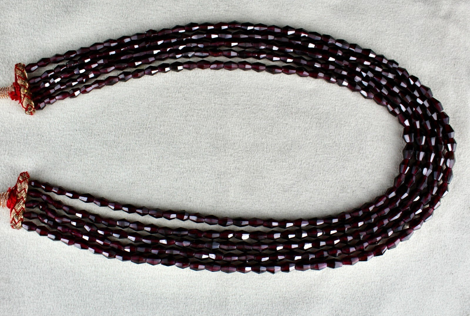 Natural Garnet Beads Fancy Faceted Necklace 625 Ct Gemstone Fashion