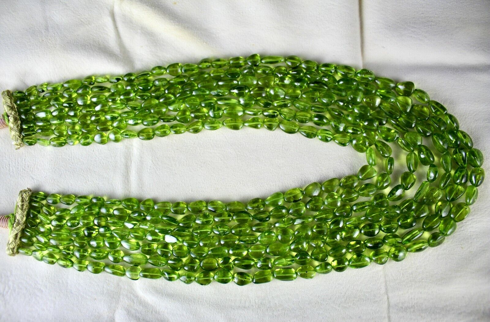 FINEST NATURAL PERIDOT BEADS CABOCHON 7 L 1310 CARATS GEMSTONE FASHION NECKLACE
