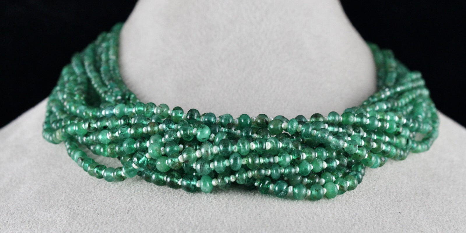 Certified Natural Emerald 622 Ct Pearl Beads Round Gemstone Party Necklace