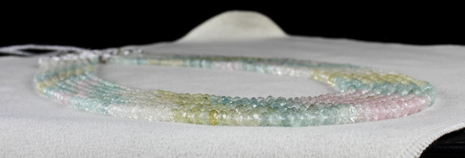 Natural Multi Aquamarine Necklace 392 Carats Gemstone Fine Faceted 7 Line Beads