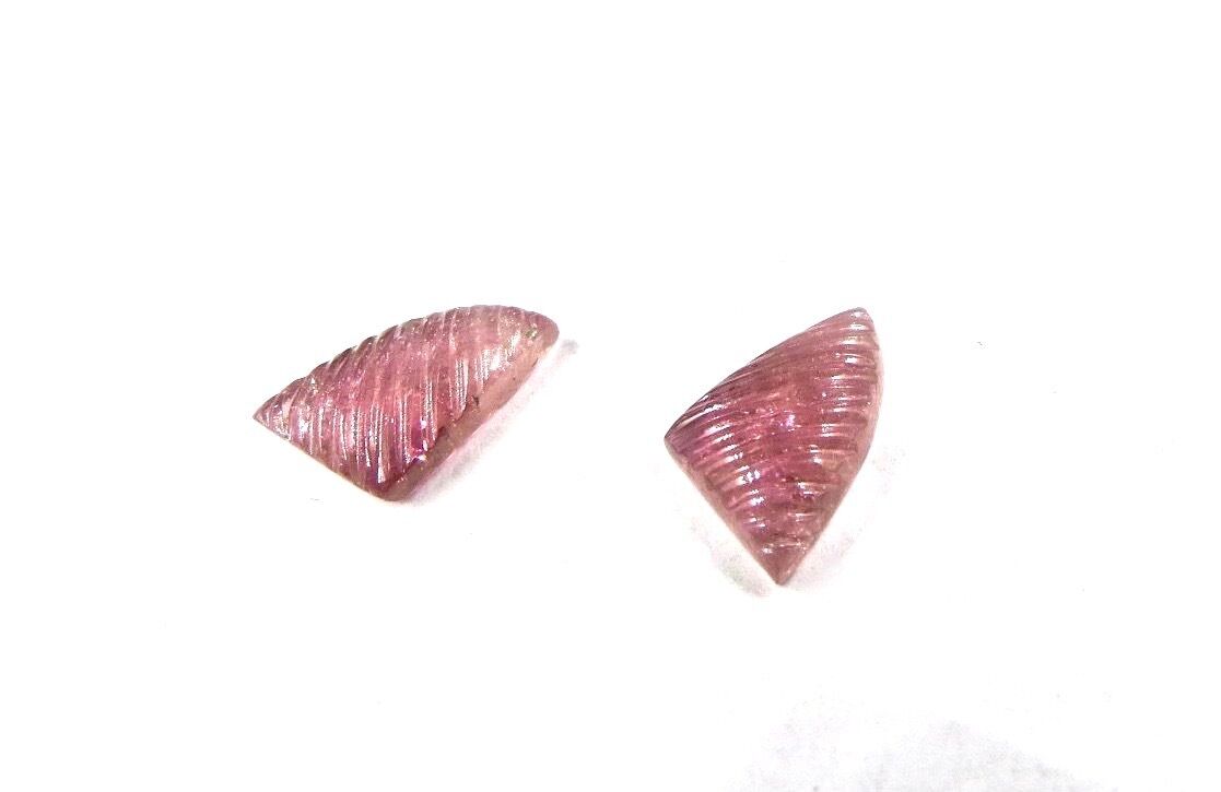 NATURAL PINK TOURMALINE CARVED 4.95 CTS GEMSTONE FOR PENDANT EARRING