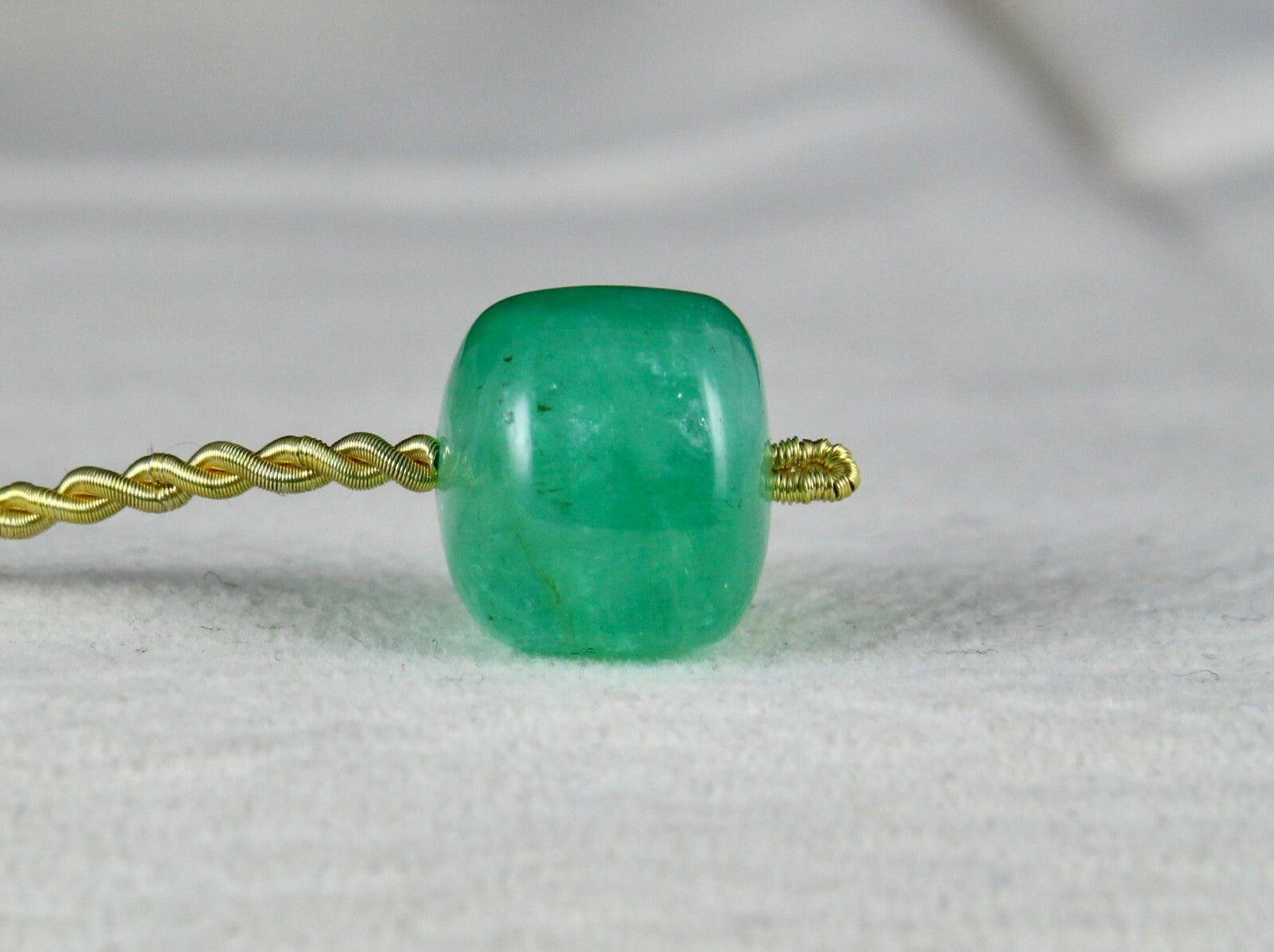 Certified Natural Colombian Emerald Bead 18.36ct Gemstone For Designing
