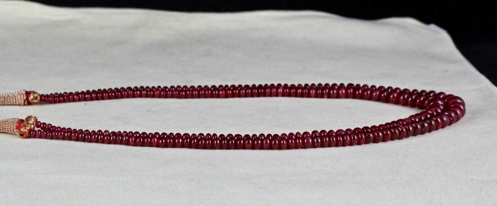 NATURAL UNTREATED RUBY BEADS ROUND 2 LINE 236 CTS PRECIOUS GEMSTONE NECKLACE