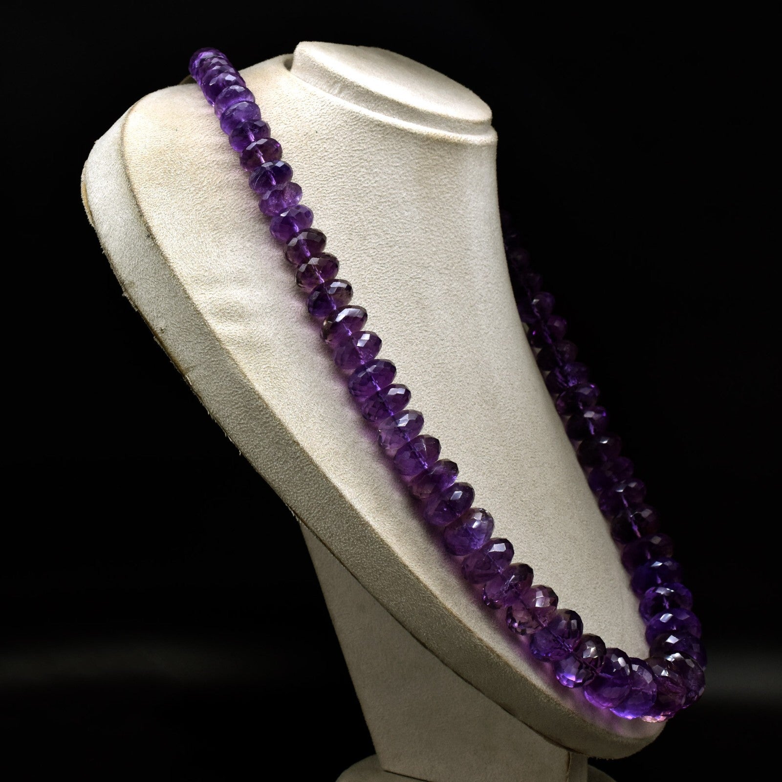 Certified Natural Amethyst Faceted Beads 1939 Ct Purple 25mm Necklace