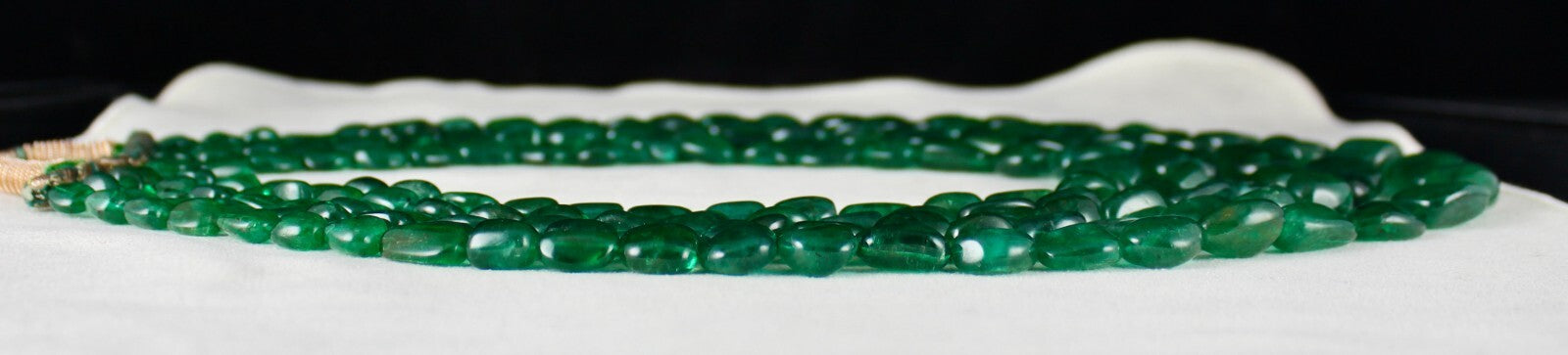 Certified Natural Zambian Emerald Beads Cabochon 1250ct Gemstone Necklace