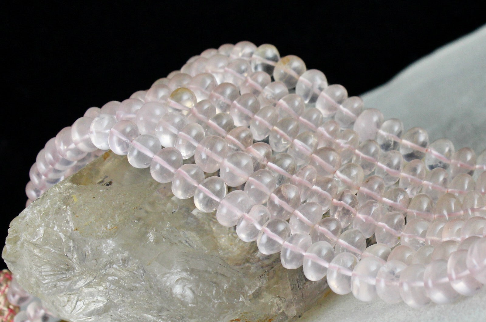 Certified Natural Rose Quartz Beads Round 1050 Ct Big Gemstone Pink Necklace