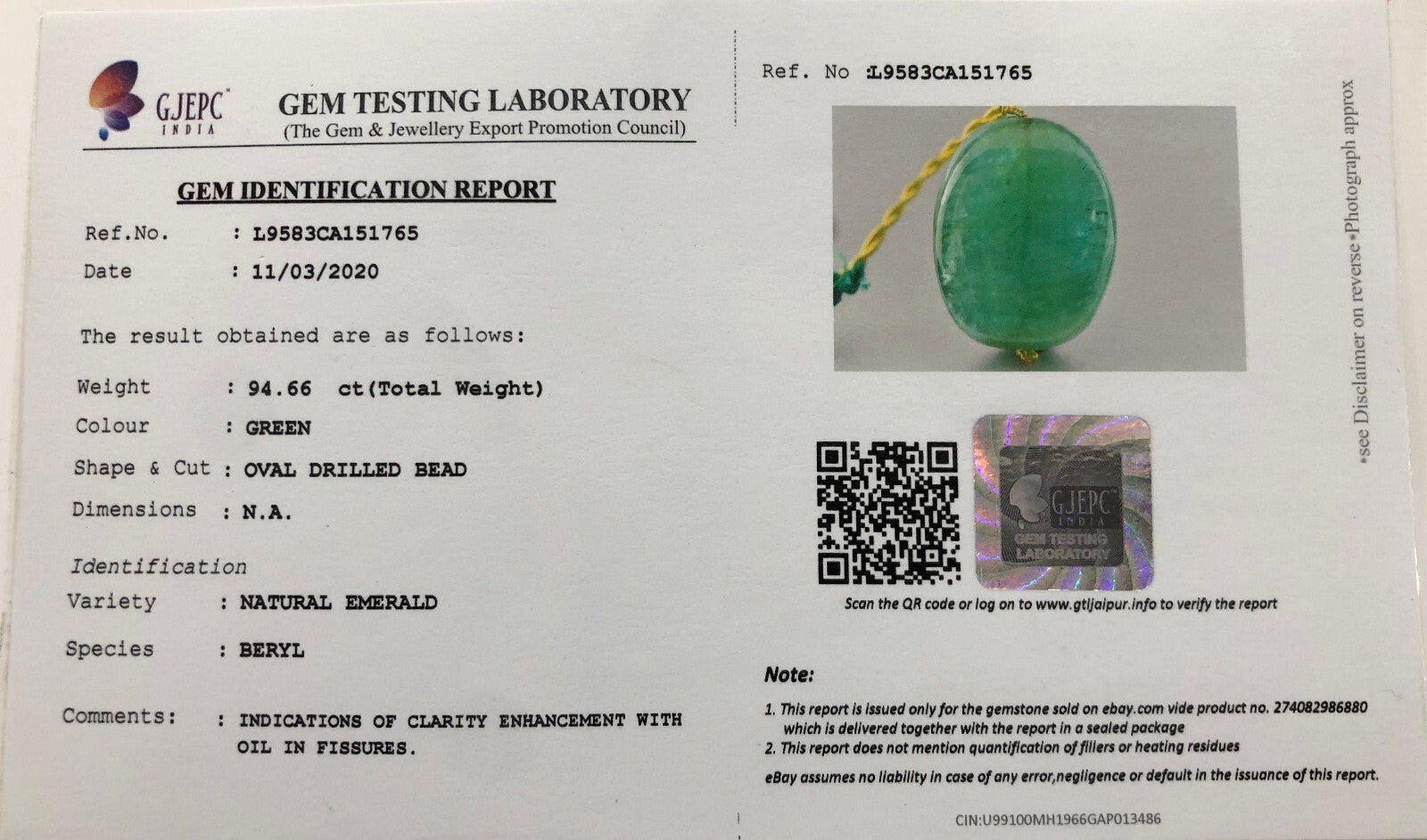 Certified Natural Emerald 90 Ct Bead Drilled Cabochon Gemstone Pendant Design