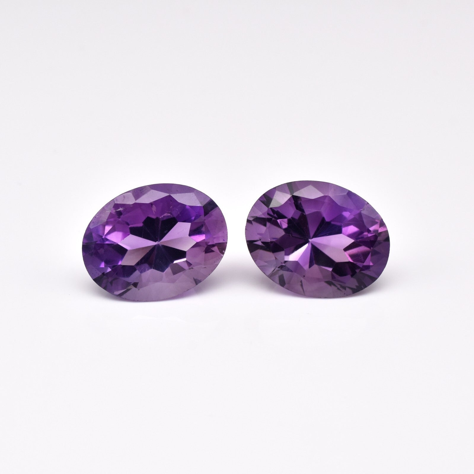 Certified Big Natural Amethyst Oval Cut Gemstone Pair 23x18mm 54.91ct Earrings