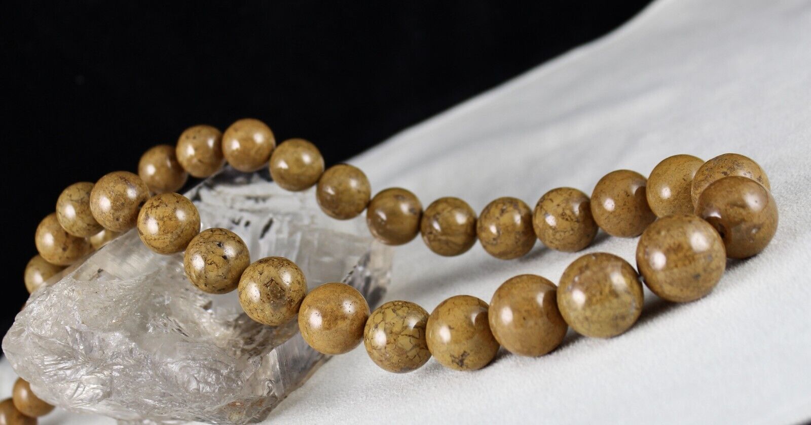NATURAL YELLOW JADE BEADED ROUND NECKLACE 1 L 911 CARATS BIG GEMSTONE STRING