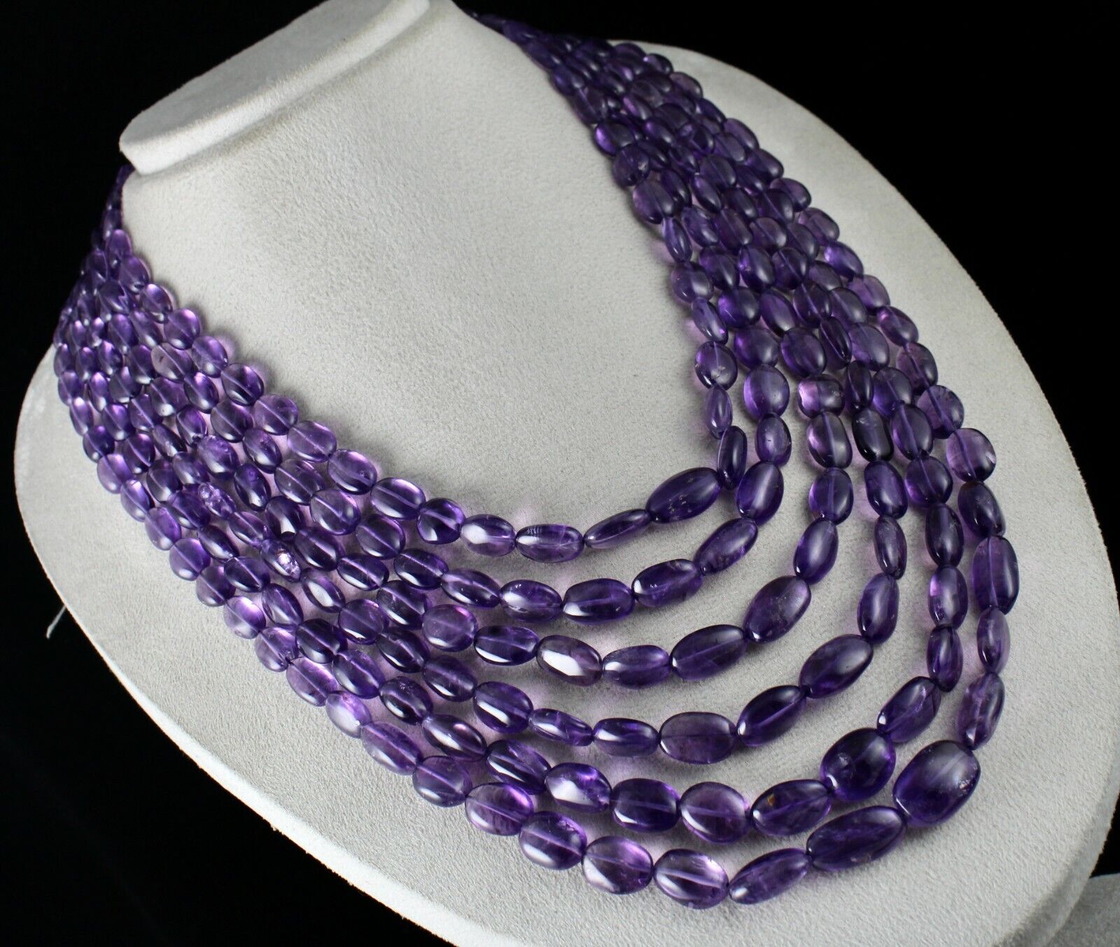 NATURAL AMETHYST BEADS LONG NUGGETS 6 L 1333 CT PURPLE GEMSTONE FASHION NECKLACE