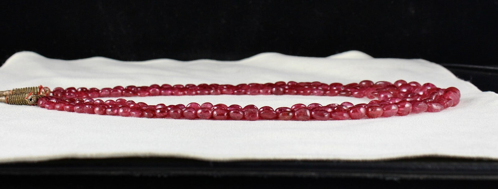 Certified Natural Red Spinel Beads Necklace 431 Ct Gemstone Cabochon For Women