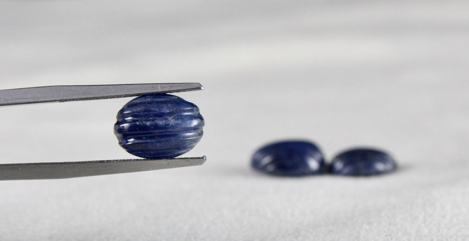 Certified Natural Blue Sapphire Carved Oval 3 Pc 15.21 Ct Loose Gem For Ring