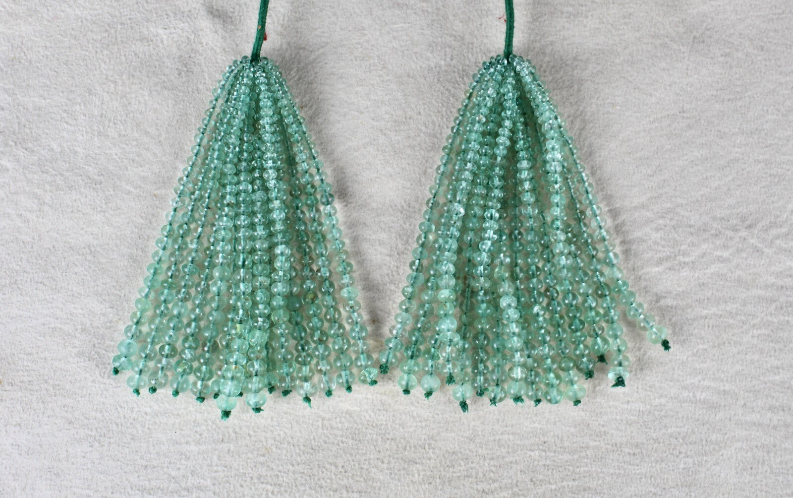 Certified Colombian Natural Emerald 157ct Round Beads Tassel Gemstone Earring