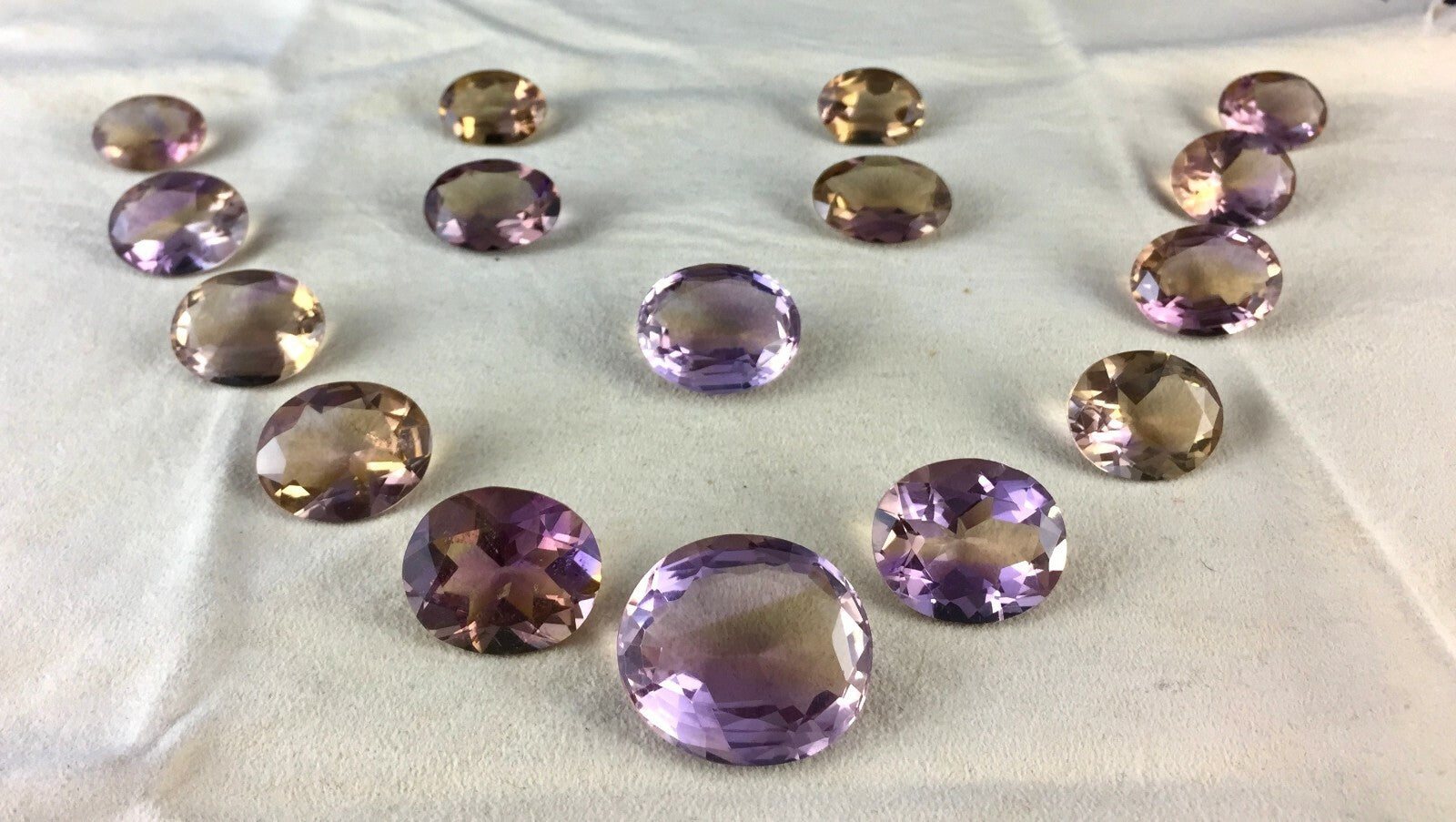 Certified Natural Ametrine Oval Cut Gemstone Set 16 Pcs 317 Ct Earrings Ring