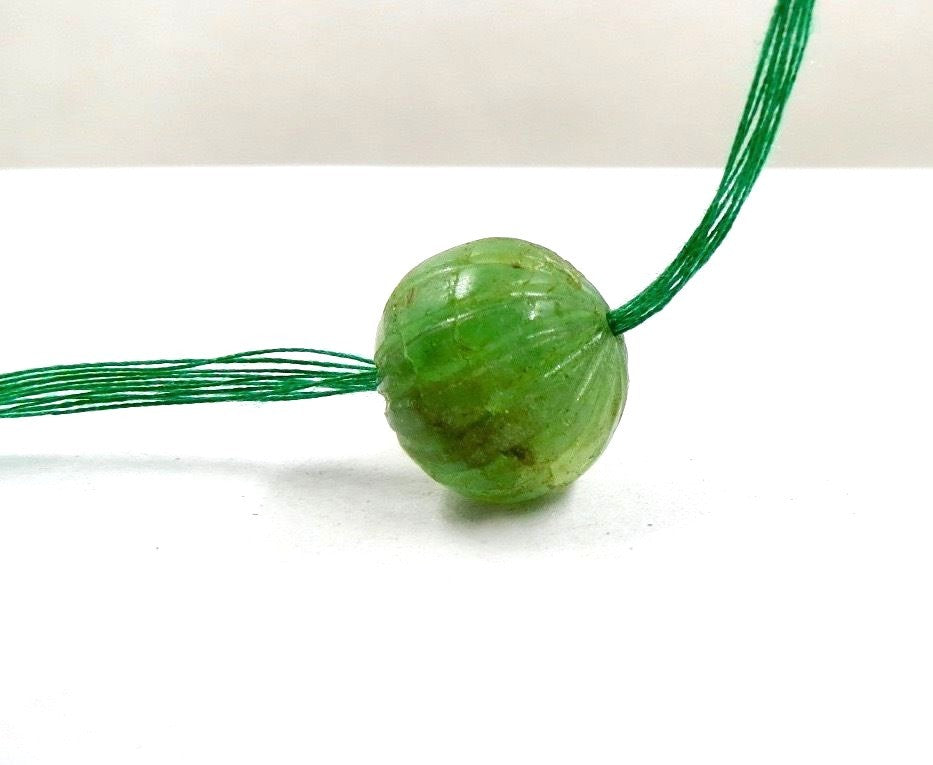 Old Mines Emerald Carved Bead 18ct Gemstone For Designing