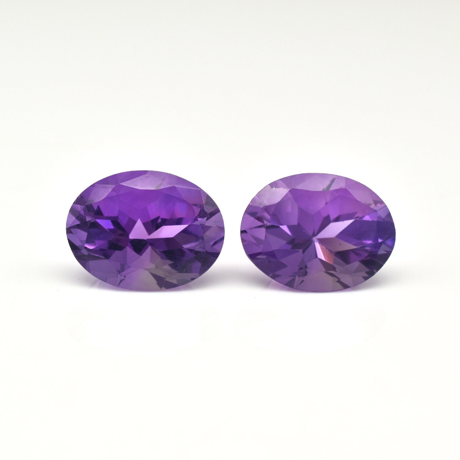 Natural Amethyst Oval Gemstone Pair 36.55 Ct 20x15mm Earring Design