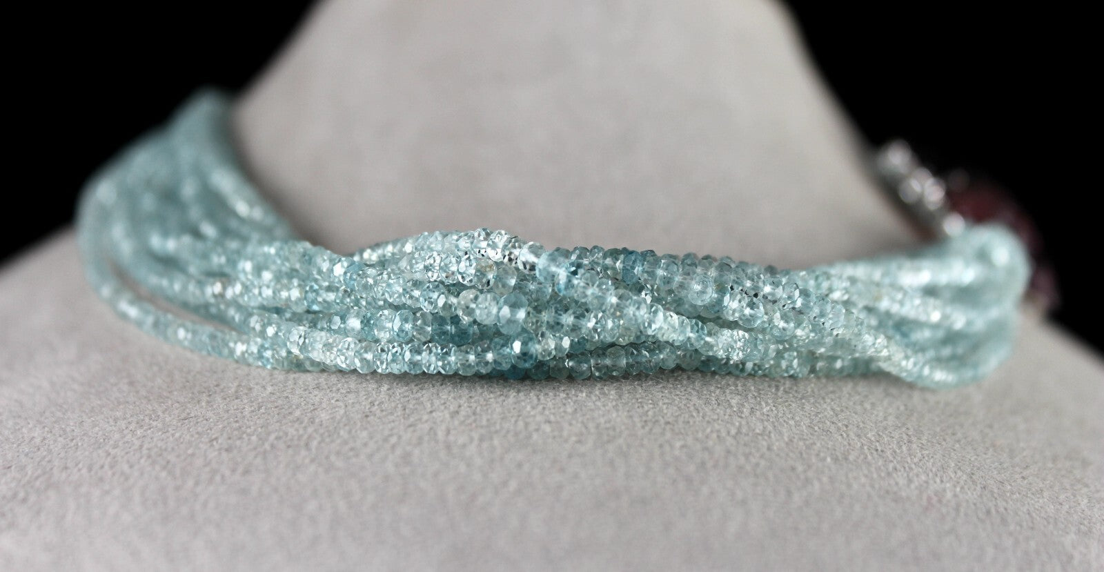 Certified Natural Aquamarine 542ct Beads Tourmaline Designer Gemstone Necklace