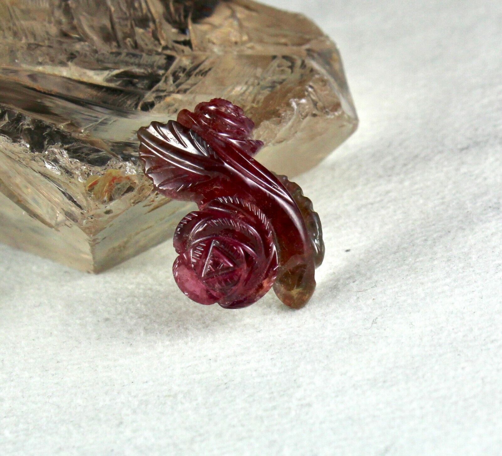 NATURAL MULTI TOURMALINE CARVED FLOWER 44.05 CARATS GEMSTONE FOR PENDANT DESIGN