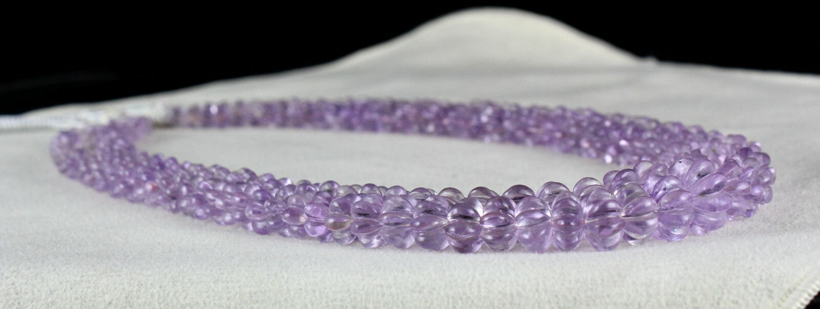 Certified Natural Pink Amethyst 461 Ct Carved Beads Necklace 2 Line For Women