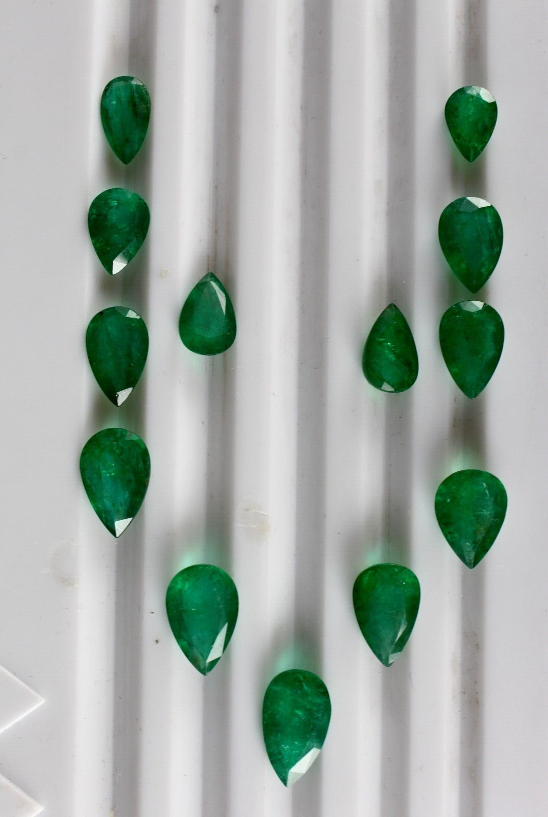 Certified Natural Zambia Emerald 43.50ct Pear Cut Gemstone Ring Earring Set