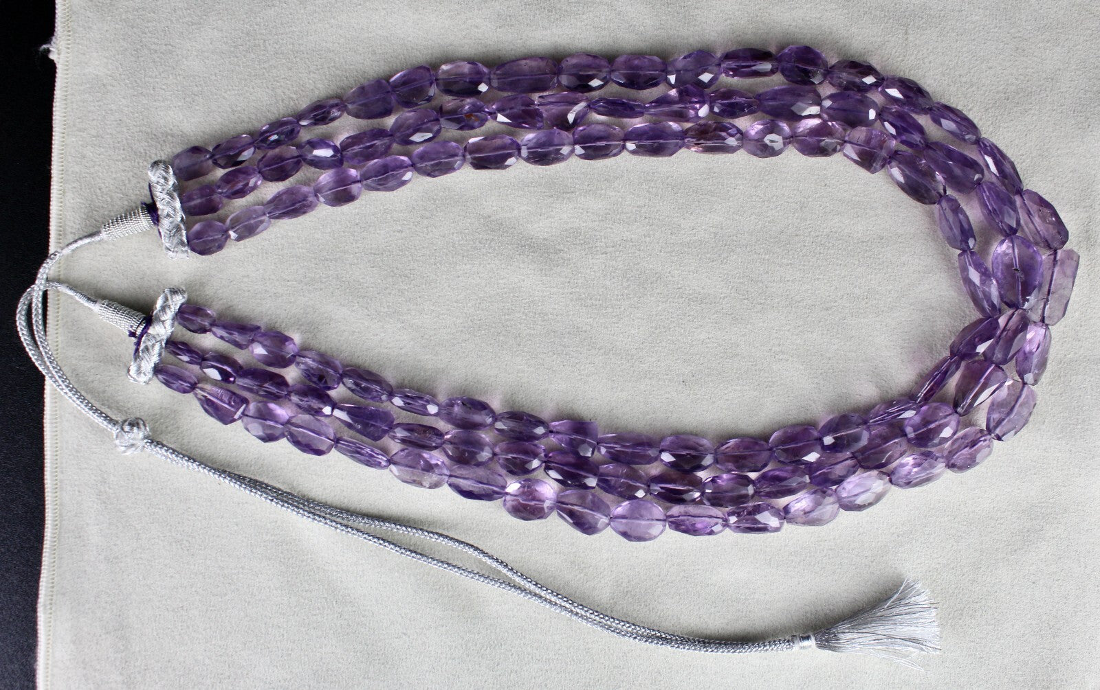 Amethyst 785 Ct Faceted Tumble Beads Purple Gemstone Fashion Necklace
