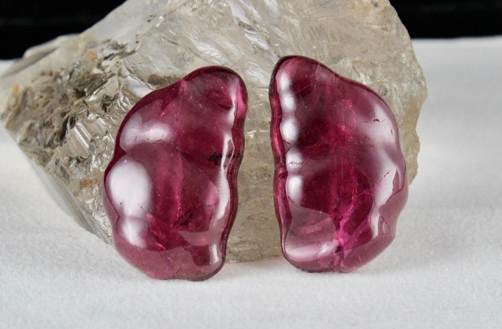 Certified Natural Rubellite Tourmaline 147 Ct Fancy Cabochon Earring Design
