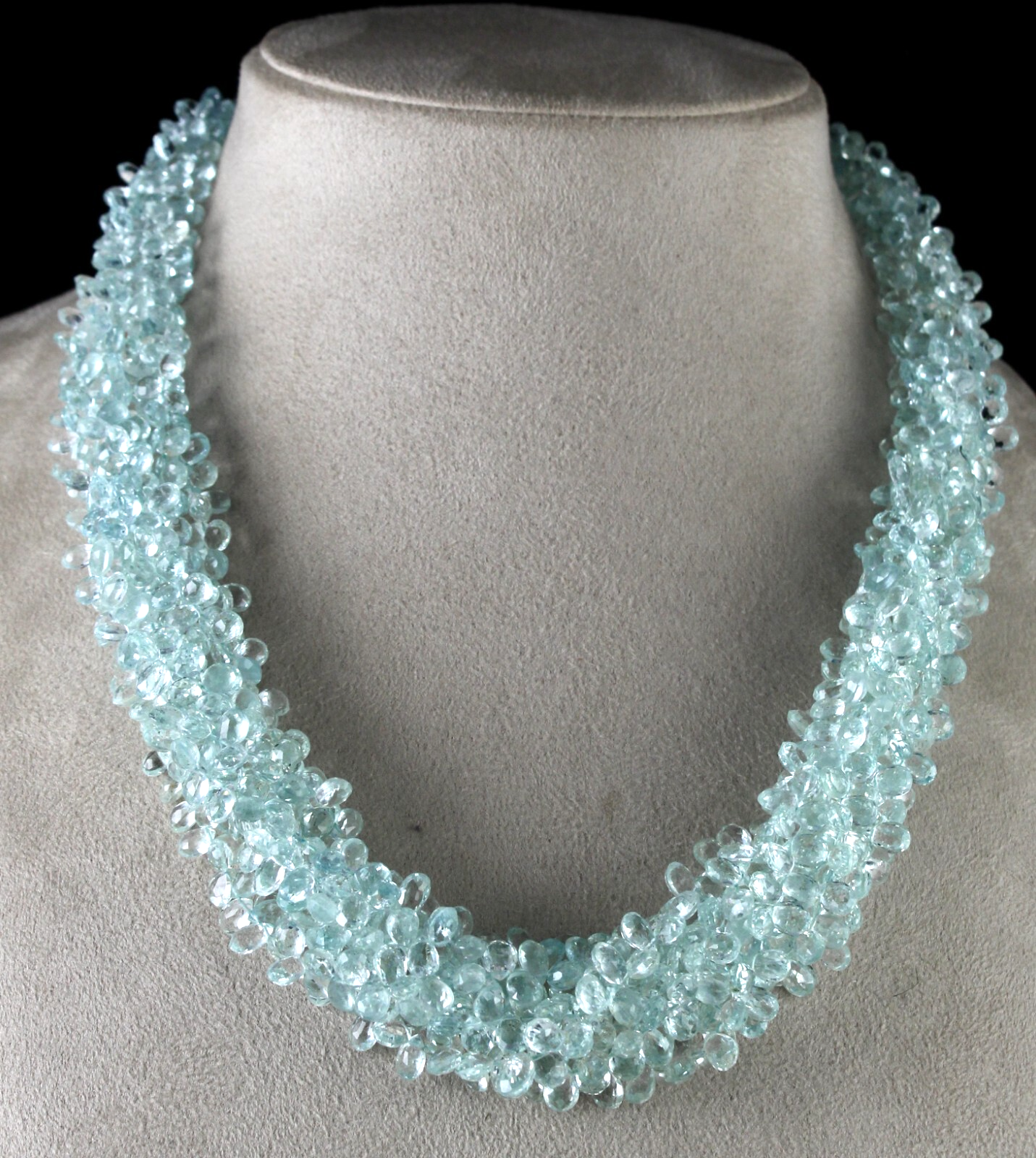 Certified Natural Aquamarine 688 Ct Sterling Silver Statement Necklace