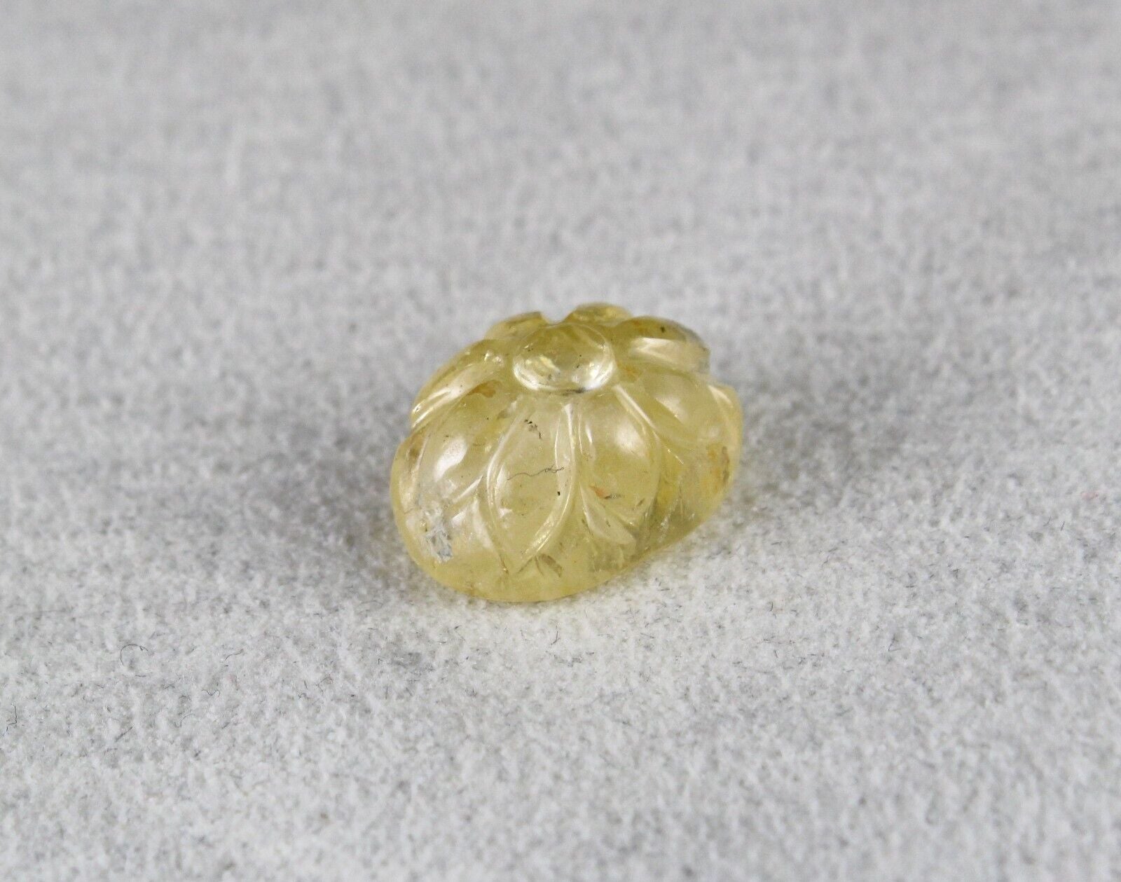 Natural Yellow Sapphire Oval Carved 15x11 mm 17.18 Cts Gemstone Ring Pendant