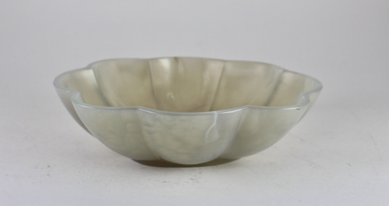 Handmade Rare Natural Chalcedony 1629 Ct Carved Oval Gemstone Bowl Decor