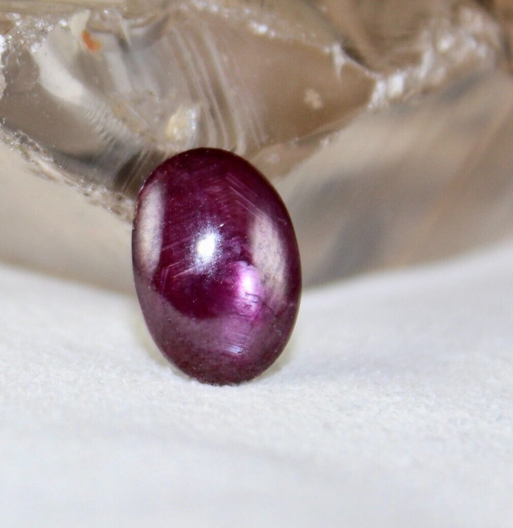 Certified Natural Ruby Star 6 Line Oval Cabochon 14x10mm 8.53 Ct Gemstone