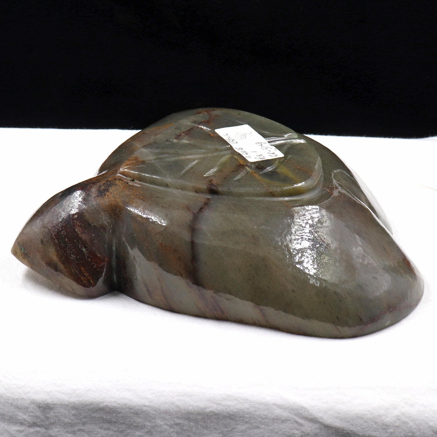 Certified Handmade Natural Green Agate Carved Leaf 2545 Ct Bowl Home Decor