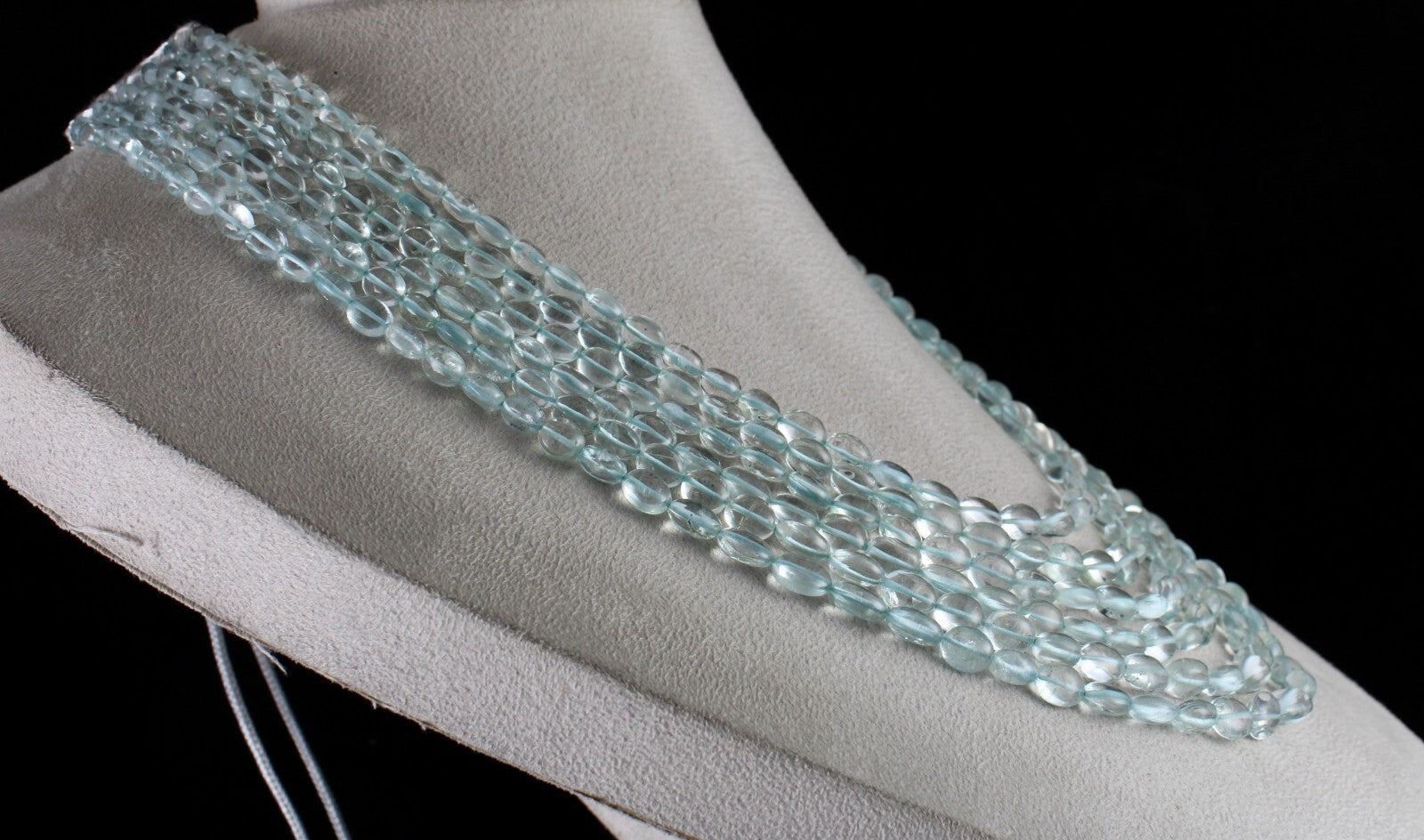 Certified Fine Natural Blue Aquamarine 680 Ct Beads Long 6 L Gemstone Necklace