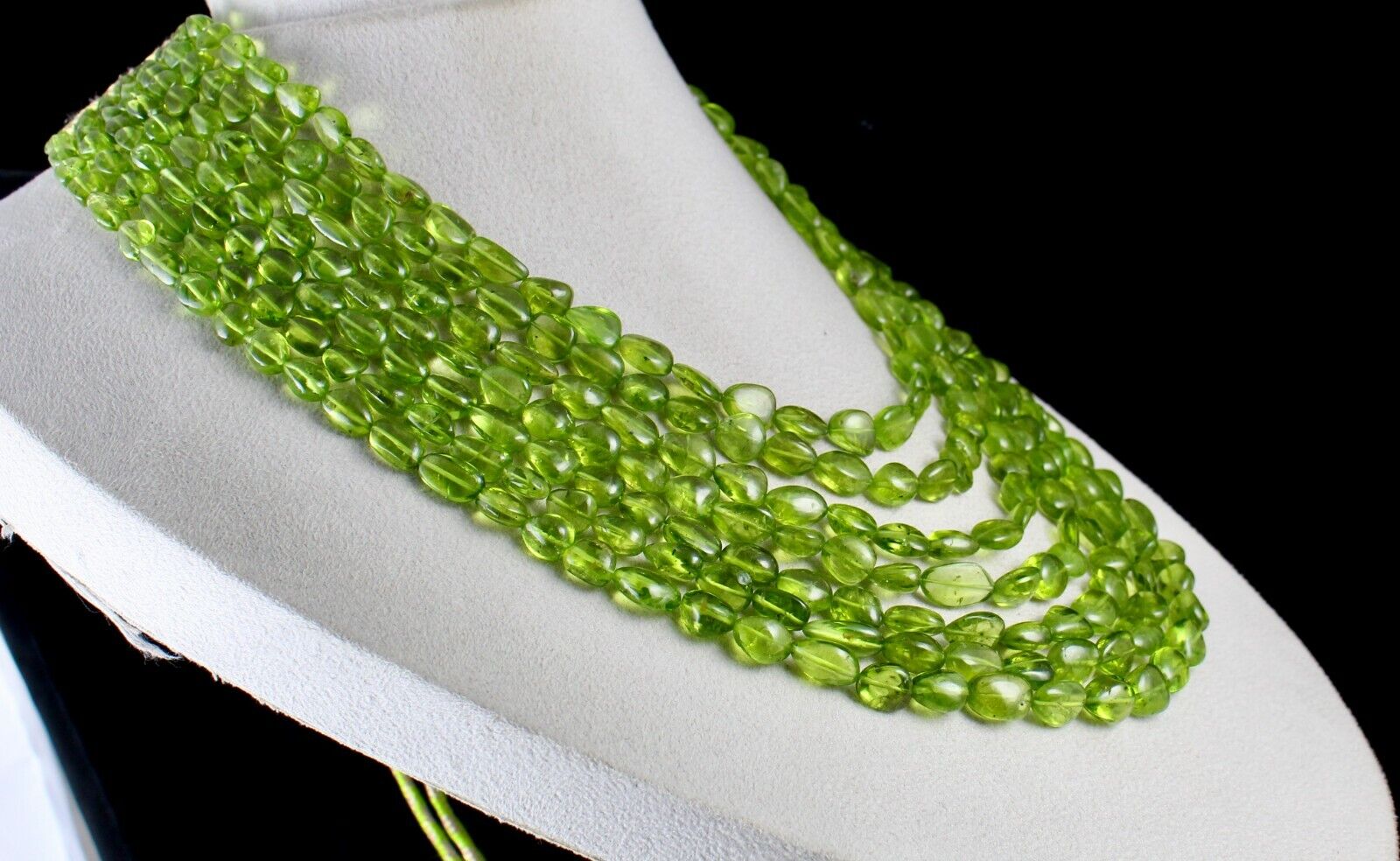 FINEST NATURAL PERIDOT BEADS CABOCHON 7 L 1310 CARATS GEMSTONE FASHION NECKLACE