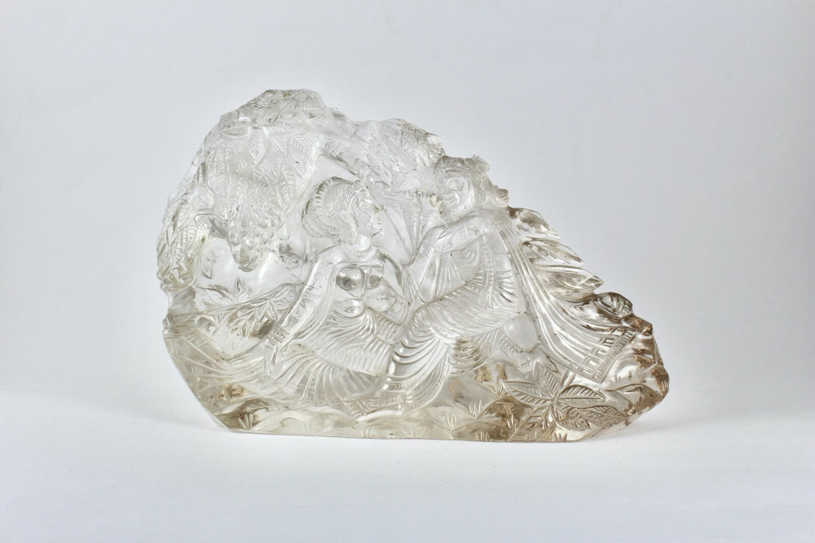 Certified Natural Rock Crystal Lord Radha Krishna 12785 Ct Gem Home Decor