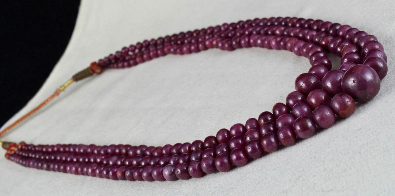 NATURAL UNTREATED RUBY BEADS ROUND 3 LINE 712 CARATS GEMSTONE FASHION NECKLACE