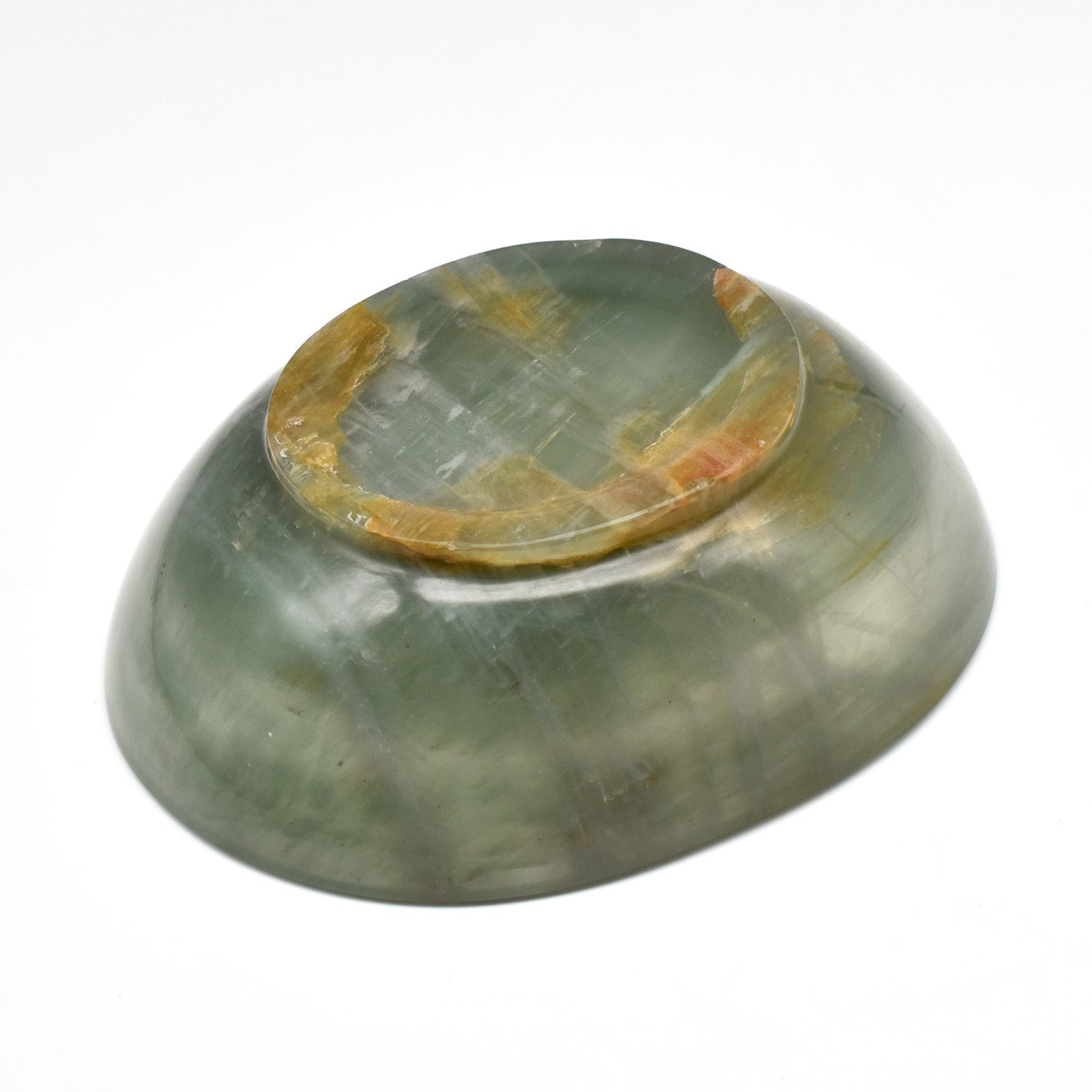 Certified Natural Aventurine Quartz Bowl 1575 Ct Carved Oval Gemstone Home Decor