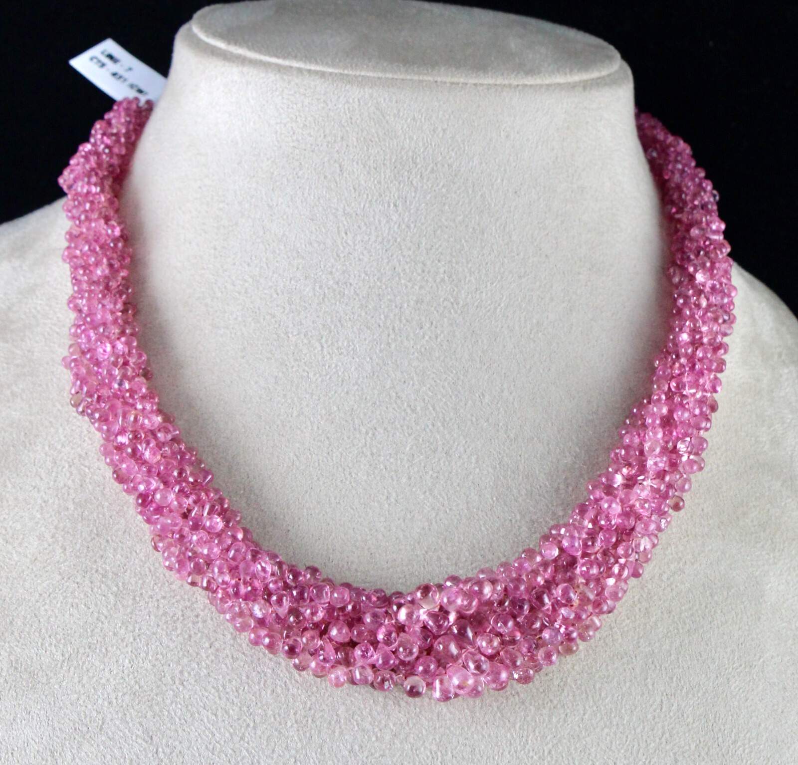 Certified Natural Tourmaline Rubellite Teardrop 431 Ct Gemstone Necklace