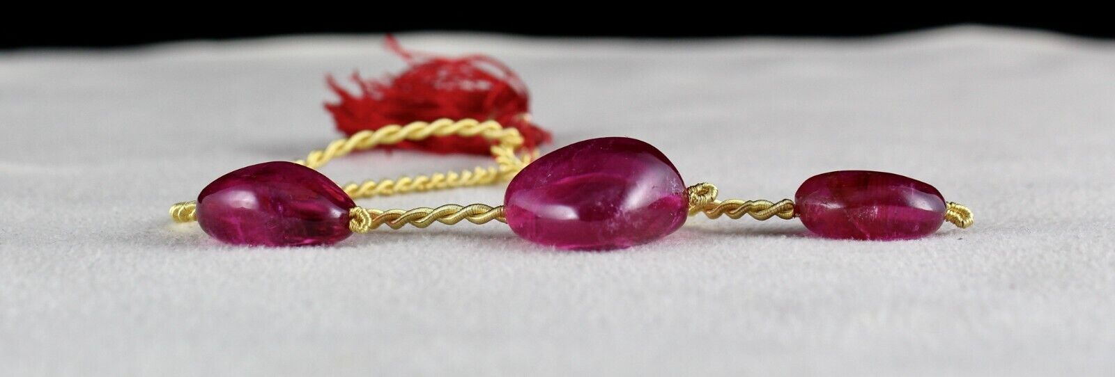 NATURAL PINK TOURMALINE BEADS LONG TUMBLE 3 PCS 44.71 CTS GEMSTONE FOR DESIGNING