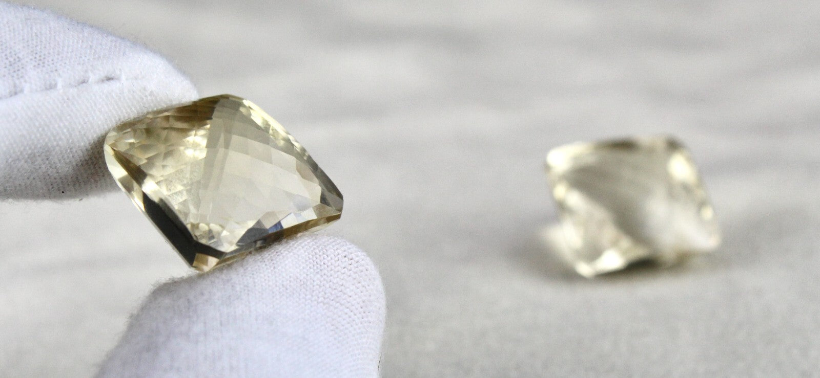 Natural Yellow Citrine Pair 69.50 Ct Square 2 Pcs Loose Gemstone Earring