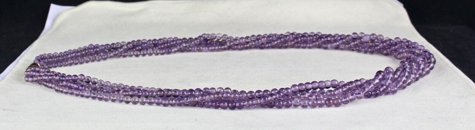 ELEGANT NATURAL AMETHYST ROUND BEADS 5 LINE 562 CARATS GEMSTONE BUNCH NECKLACE