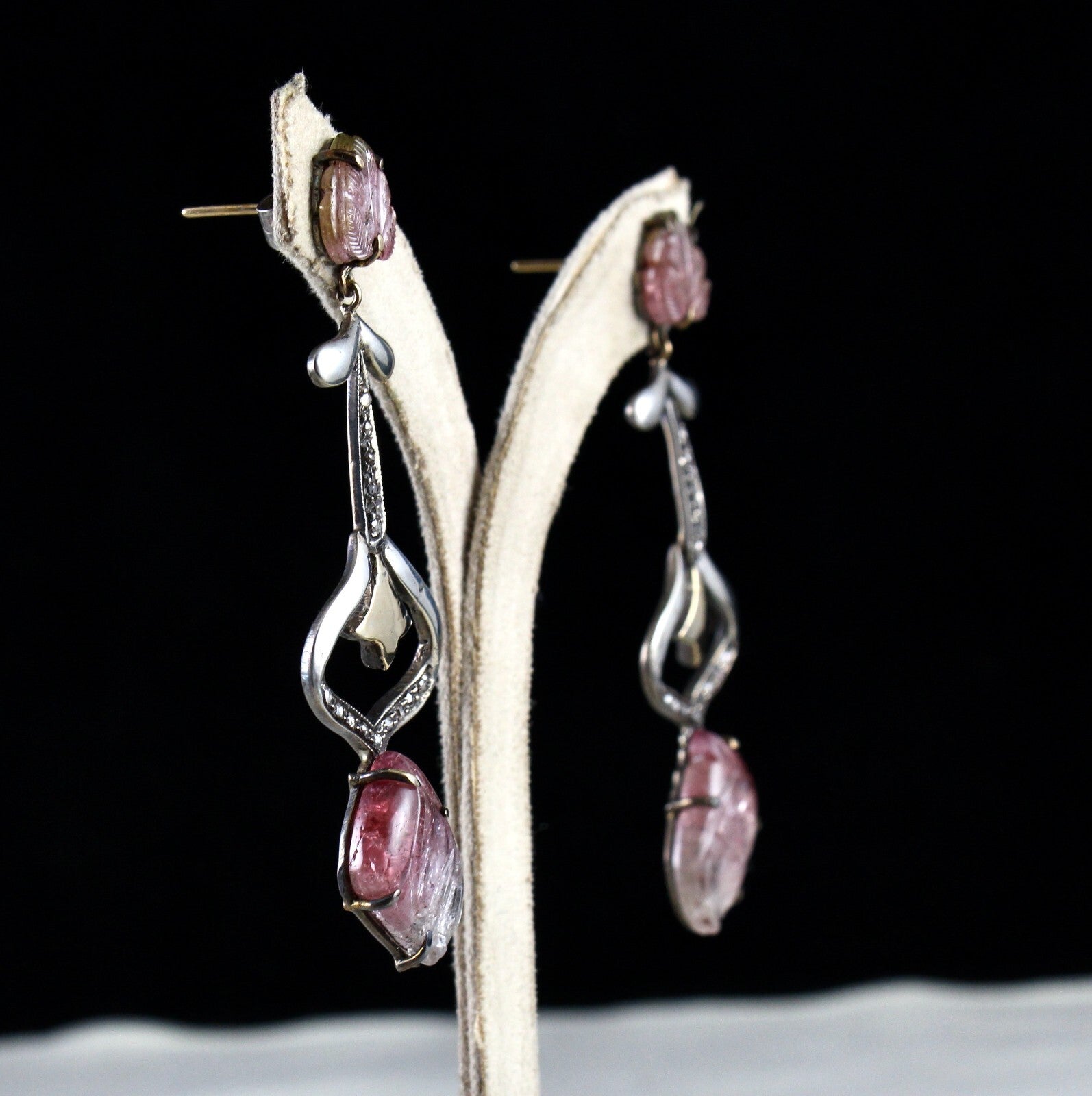 Certified Natural Multi Tourmaline 10ct Natural Diamond Sterling Silver Earrings
