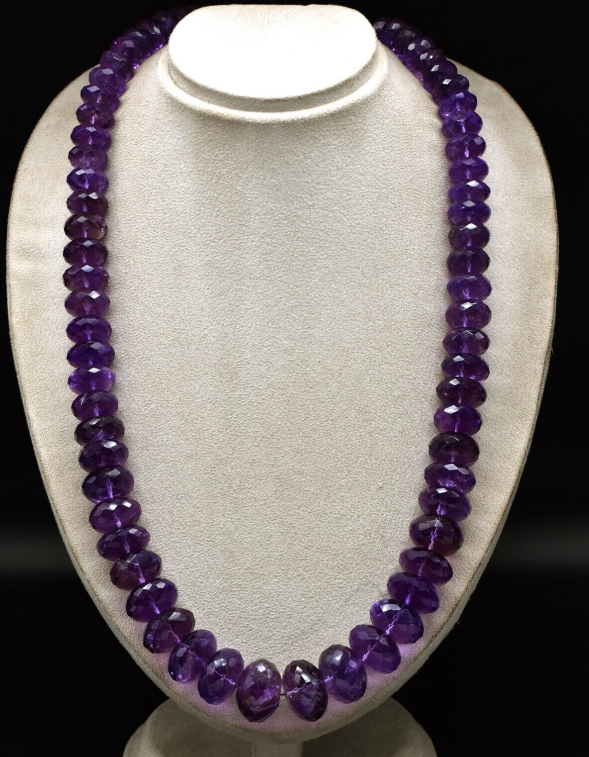 Certified Natural Amethyst Faceted Beads 1939 Ct Purple 25mm Necklace