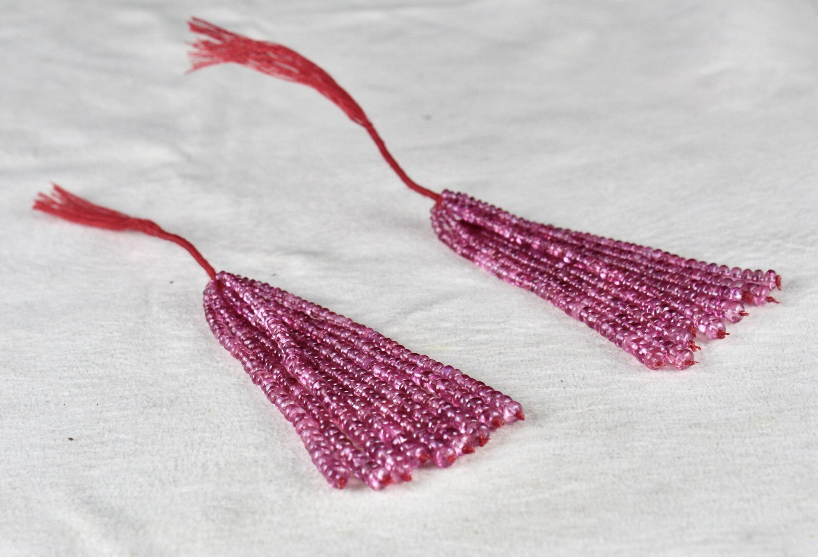 Certified Natural Spinel Beads Tassel 97ct Sterling Silver Gemstone Earrings