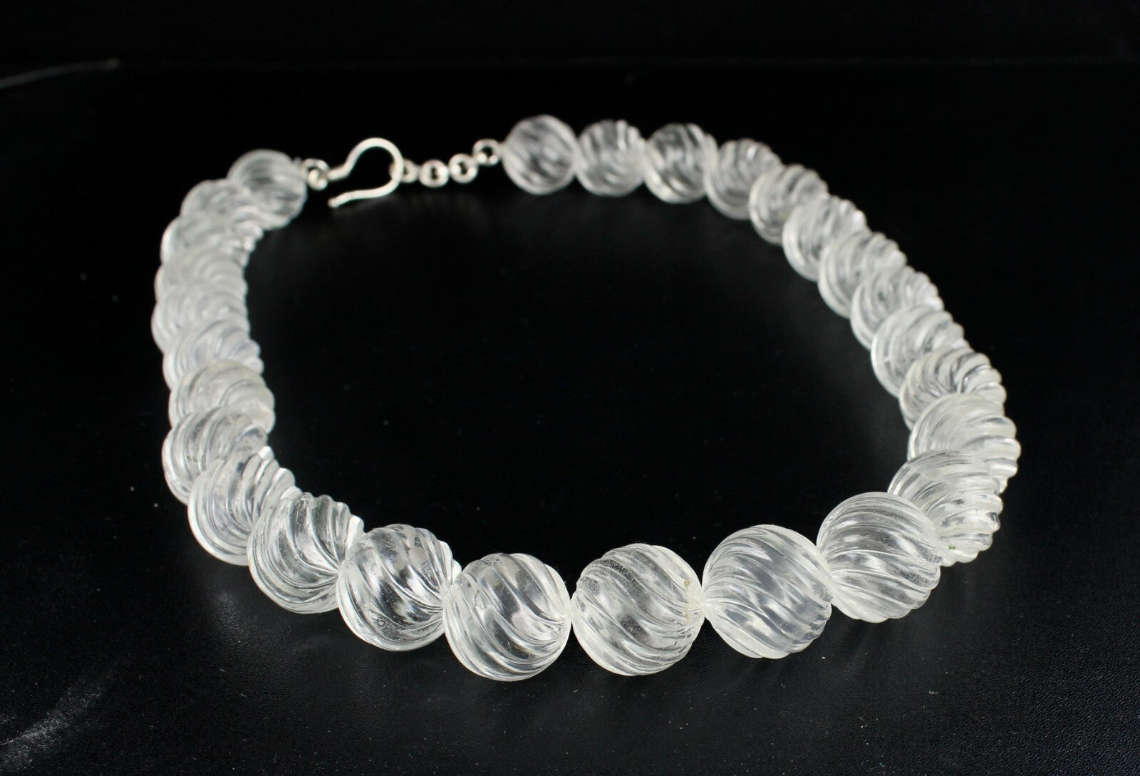 Natural Rock Crystal Quartz Round Beads Necklace 1116 Ct Gemstone For Women