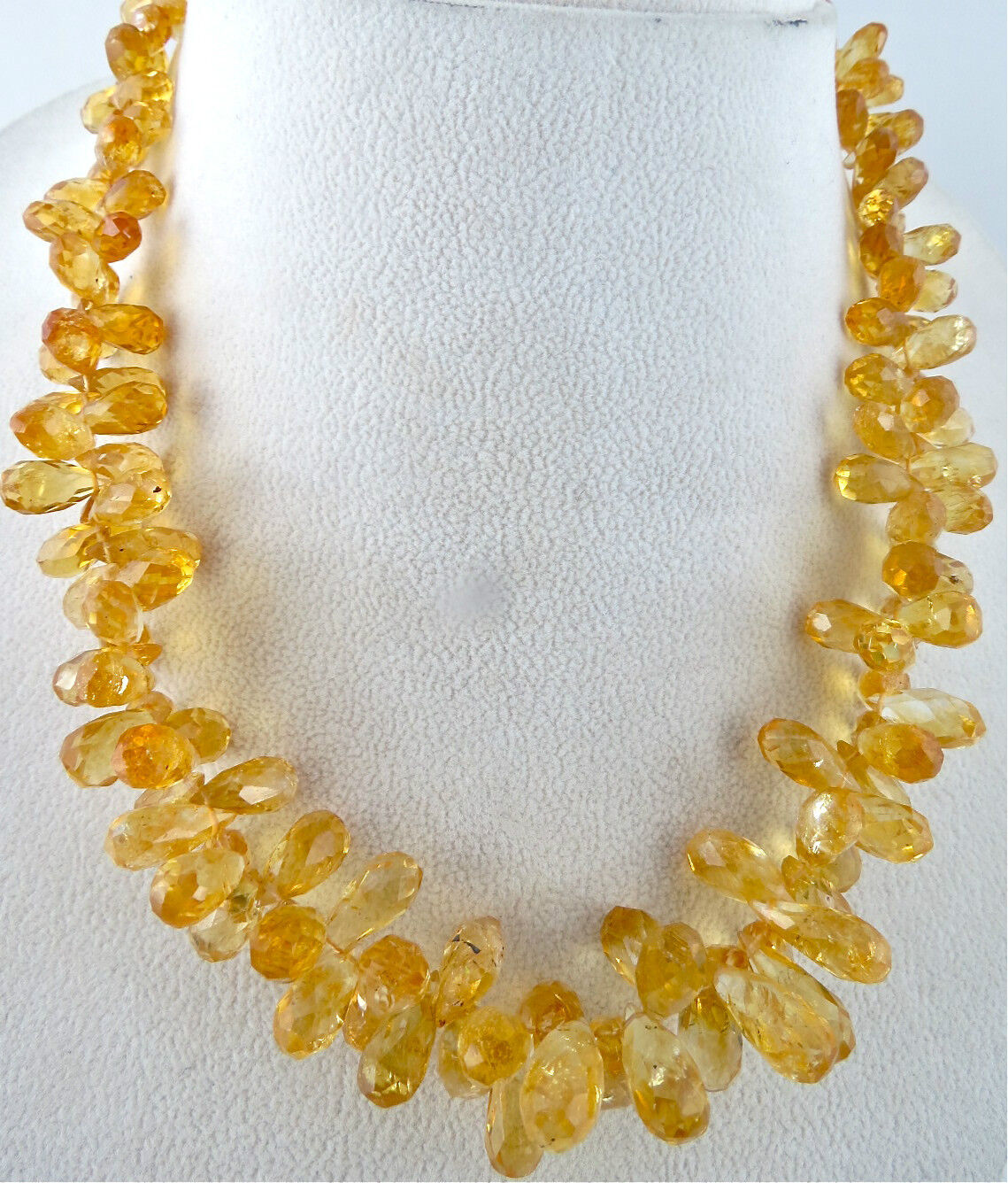Natural Citrine Beads Faceted Teardrop 484 Ct Gemstone Silver Fashion Necklace