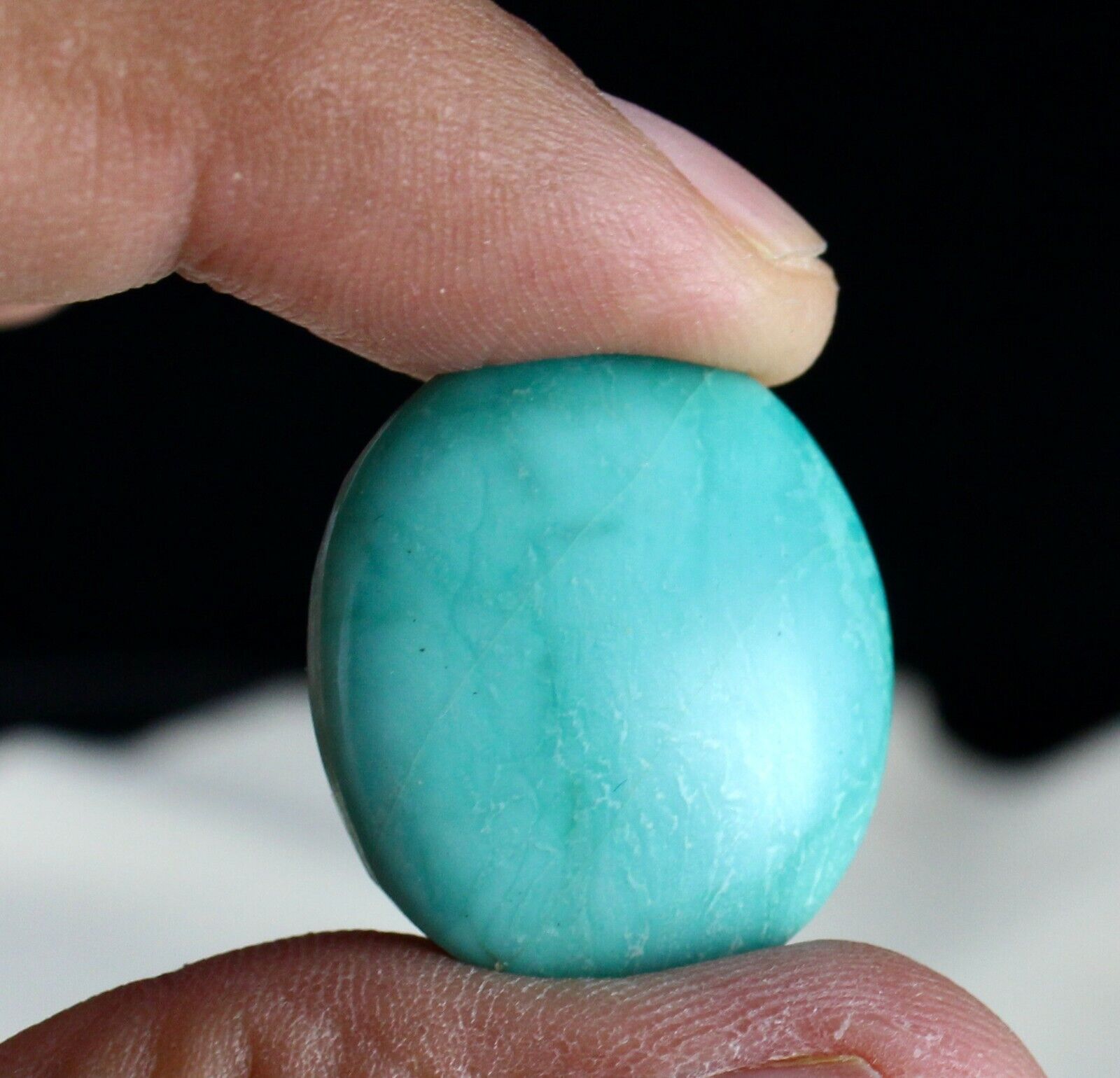 NATURAL TURQUOISE CAB OVAL 27x23 MM 36.90 CARATS GEMSTONE RING PENDANT DESIGNING