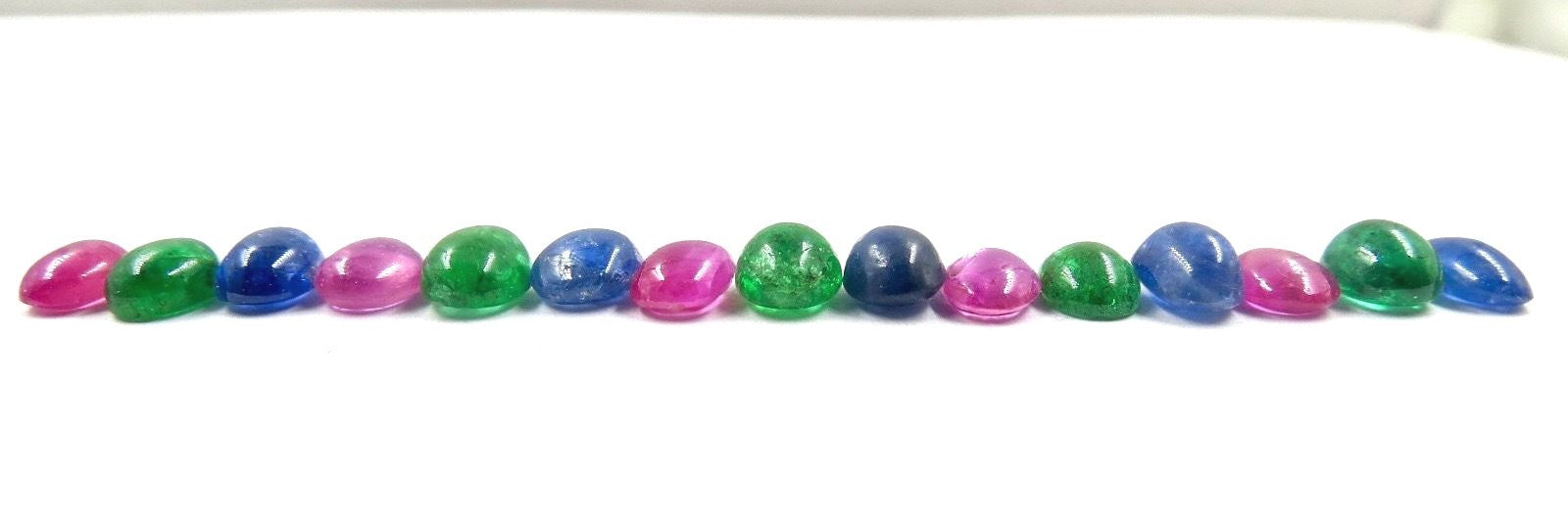 Certified Natural Emerald Sapphire Ruby Oval Cabochon Gemstone 1995ct Bracelet